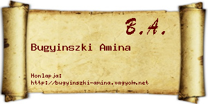 Bugyinszki Amina névjegykártya